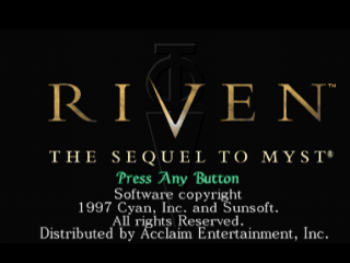 Riven: The Sequel To Myst title screen for Playstation